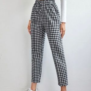 Gingham pants.